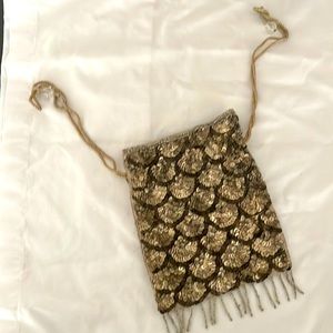 Art Deco sequence drawstring pouch
